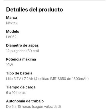 Ventilador recargable +panel solar y accesorios - Img 121491898