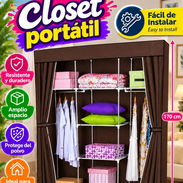 Closet portátil con lona (escaparate), closet con zapatera y organizadores de ropa y cartera - Img 56485572