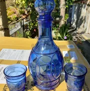 ⚜Licorera Antigua⚜ 💎CRISTAL AZUL💎 ⭐+2 tazas⭐ - Img 50226914