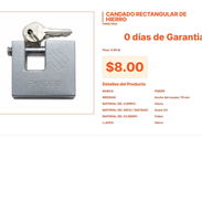Material duradero en el Candado rectangular de hierro nuevo de 70mm VPT#-0068 - Img 55656260