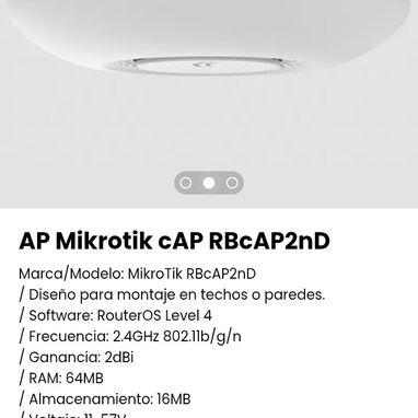 AP Mikrotik cAP RBcAP2nD. Marca/Modelo: MikroTik RBcAP2nD. Nuevo - Img 108792567