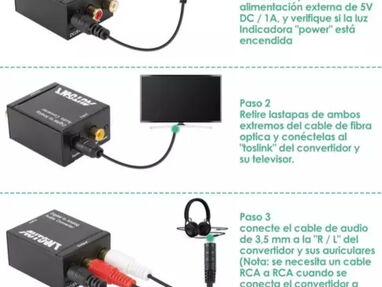 !!Convertidor de audio Óptico a RCA/ Incluye el cable RCA macho a Jack 3.5mm hembra!! - Img 65462988