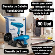 Secador de Cabello Royal 2000W + Plancha para Cabello Remington con Tecnología de Keratina y Aceite de Argán, Garantía - Img 54487993