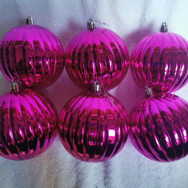 💜Set de 6 bolas de navidad con relieve 10cm(bien grande)  (dh) - 2/5