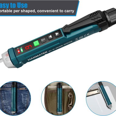 HANMATEK AC1 Detector de Voltaje ⚡ 12V‑1000V – Sin Contacto, Pantalla LCD, Linterna LED, Alarma Sonora/Luminosa, SensI - Img 123060991