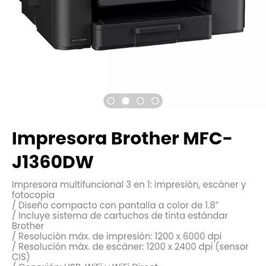 Impresora Brother MFC-J1360DW. / Conexión: USB, WiFi y WiFi Direct - Img 115804918
