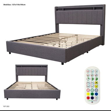 Cama full con gavetas y luces led 300 usd mensajería disponible para toda la habana - Img 123115516