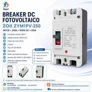 Breaker MCCB ZOII ZYM1PV-250 250A 1000V DC - Img 56619016