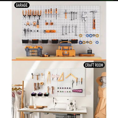 Kit de Paneles Pegboard con Ganchos y Contenedores - 7/7