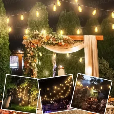 Guirnaldas 15 Metros 27 Bombillas LED Vintage, luces decorativas exterior 15 Metros 25+2 Bombilla 💡 📦 - Img 105486719