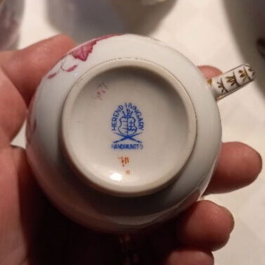 Juego de Te púrpura Herend, fina porcelana pintada a mano - 10/10