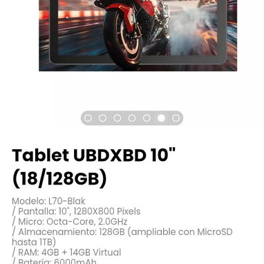 Tablet UBDXBD 10" (18/128GB). Incluye cable y cargador - Img 123266186