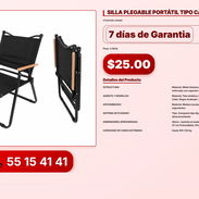 SILLA PLEGABLE PORTÁTIL TIPO CAMPING VPT-0266 - Img 56216526
