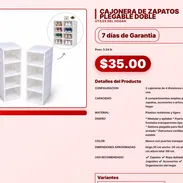 CAJONERA DE ZAPATOS PLEGABLE DOBLE . - Img 57556120