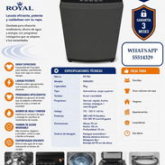 LAVADORA AUTOMÁTICA ROYAL 9KG, ENTREGA DE FACTURA PARA SU GARANTÍA. VARIEDAD DE LAVADORAS Y ELECTRODOMÉSTICOS - Img 56563428
