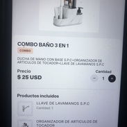 Ducha de mano con base organizador de artículos de tocador y llave de lavamanos envío x 2 usd - Img 57113217