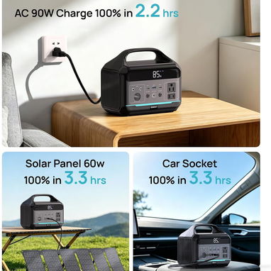 ⚡ ESTACIÓN DE ENERGÍA PORTÁTIL DARANENER NEOX 192WH 300W + PANEL SOLAR 30W LIFEP04  – ENVÍO GRATIS + GARANTÍA - 5/7