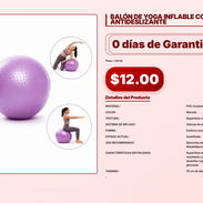 BALÓN DE YOGA INFLABLE CON SUPERFICIE ANTIDESLIZANTE . - Img 57058451