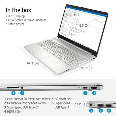LAPTOP 🎁NUEVA🎁📦CAJA, HP Notebook (15-dy2795wm), 15.6" FHD IPS, Intel Core i5-1135G7, 8GB RAM, 256GB SSD, 8Horas - Img 126319708