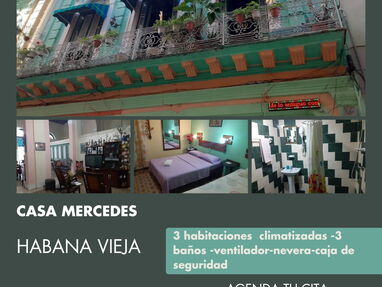 Renta casa en La Habana Vieja,de 3 habitaciones, 3 baños,agua fría y caliente, ventilador,nevera - Img 57718540