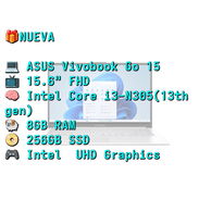 LAPTOP 🎁NUEVA📦CAJA, ASUS Vivobook Go 15 (E1504GA-WS35-D), 15.6" FHD, Intel Core i3-N305(13th gen), 8GB RAM, 256GB SSD - Img 58021400