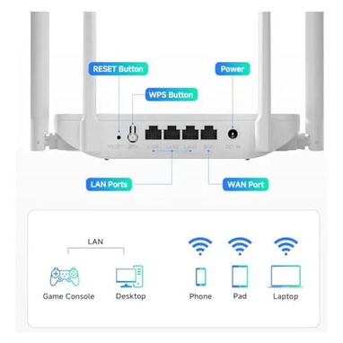 Router U-SPEED WiFi AC1200 Router inalámbrico de doble banda, velocidad de hasta 1.2 Gbps, 4 puertos Gigabit /63142460 - Img 119473768
