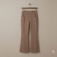 Pantalón Flare de Yoga y Tiempo Libre - Marrón Taupe Talla XL - Img 57884464