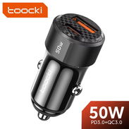 Cargador Carro USB 50W Carga Rápida Celular Teléfono MecheroTOOCKI NUEVO 50W con DOS PUERTOS PD 3.0 y QC 3.0 CALIDAD - Img 48977508