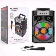 *Sing-e (1 BOCINA)* Bateria 🔋 de 3000 mAh, Luces LED RGB, Bluetooth, USB, 20w, medidas 220x170x310 mm, 75usd - Img 57697498