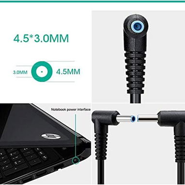 Cargador para portátil de reemplazo para computadora portátil HP 45W Adaptador de alimentación de punta azul inteligente - Img 118435270