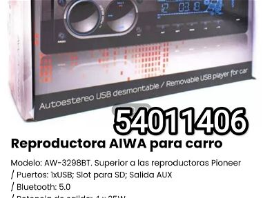 !!!Reproductora AIWA para carro Nueva en su caja Modelo: AW-3298BT. Superior a las reproductoras Pioneer!! - Img 66752340
