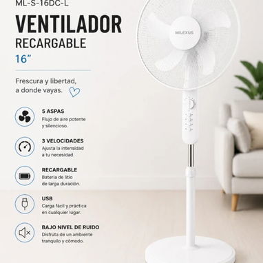 Ventilador Recargable MILEXUS 16" (cv) - Img 126276026