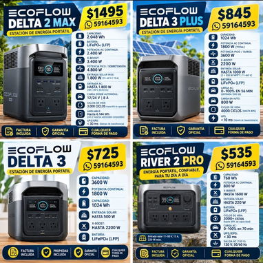 🙋🏻‍♀️⚡ QUE UN APAGÓN NO DETENGA TU VIDA. 🔋☀️🔥 ECOFLOW 🔥 BLUETTI 🔥 DJI 🔥 GROWATT 🔥 OUPES - 2/5