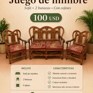 Juego de mimbre ( mueble) sofá y butacas - Img 56741450