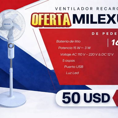 Ventilador recargable Milexus - Img 121326983