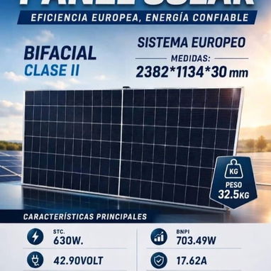 Kit solar de 6 paneles de 630W, Inversor de 7.2kw y batería Felicity de 8.7 kw - Img 126369508