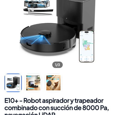 Robot aspiradora y fregasuelos con control por celular (hay otros modelos) - 4/10
