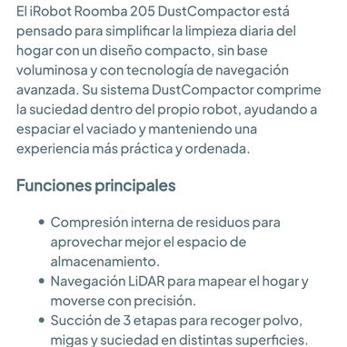 iRobot Romba 205 DustCompactor Vac Robot Aspiradora - Compacta automáticamente los desechos dentro del Robot 🌐 - 4/6