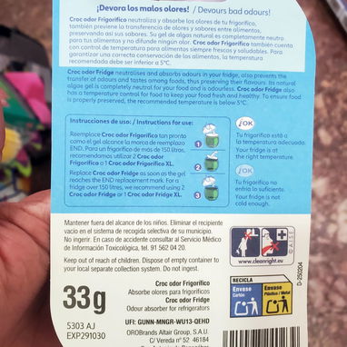✅️🌿🧊 Elimina olores desagradables de tu nevera 😱✨ CROC ODOR 33g 🇪🇸 - 2/2