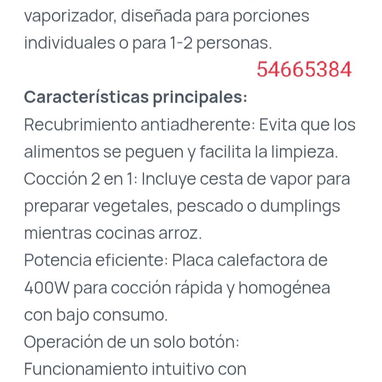 Olla Arrocera Decakila – 1 litros con vaporera* - 2/3