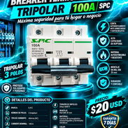 BREAKER TERMOMAGNÉTICO TRIPOLAR 100A SPC, ENTREGA DE FACTURA PARA SU GARANTÍA. VARIEDAD DE ARTÍCULOS DE FERRETERÍA - Img 57390572