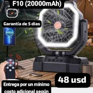 🌀 Ventilador Recargable F10, $48 usd ❗  Batería 🔋: 20000 mAh Luz 4 velocidades Cable de carga Puerto USB 📝Aceptamos p - Img 56714071