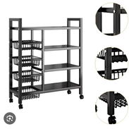 🚨Organizador de metal entero con ruedas 🚨Medidas : 120 cm x 120 cm y cada cesta mide 53 cm de largo precio 60 usd - Img 56888784