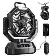 VENTILADOR RECARGABLE DE CAMPING* - 20 000 mAh de batería - 12 - 60 Horas de duración - Lámpara incluida con 3 niveles d - Img 51898876