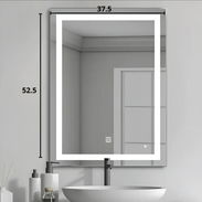 Espejo Luz led Touch pared Tocador Baño Vestidor 3 luces Rectangular con marco - Img 56098574