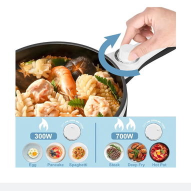 Olla eléctrica portátil DEZIN de 1,5 L, antiadherente y doble potencia 300W/ 700W - 3/4