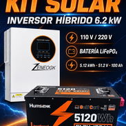 VENTA KIT SOLAR INVERSOR HÍBRIDO 6.2KW + BATERÍA LiFePO4 5120W (2800 USD) - Img 57231886