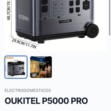 ⚡Oukitel P5000 Pro  🔋 5120 Wh Capacidad LiFePO4  ✅ 3600 W Potencia Nominal  ✅ 6000 W Potencia Pico  🧾 Garantía que es - 2/3