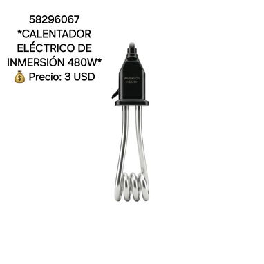 58296067 *CALENTADOR ELÉCTRICO DE INMERSIÓN 480W* 💰 Precio: 3 USD 🛡️ Garantía: 3 días - Img 122135246