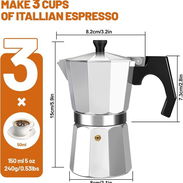 Cafeteras de aluminio de 3 tazas, modelo clásico, pequeño e ideal para pocos consumidores 😁. Con un precio de 4800. Do - Img 57356020